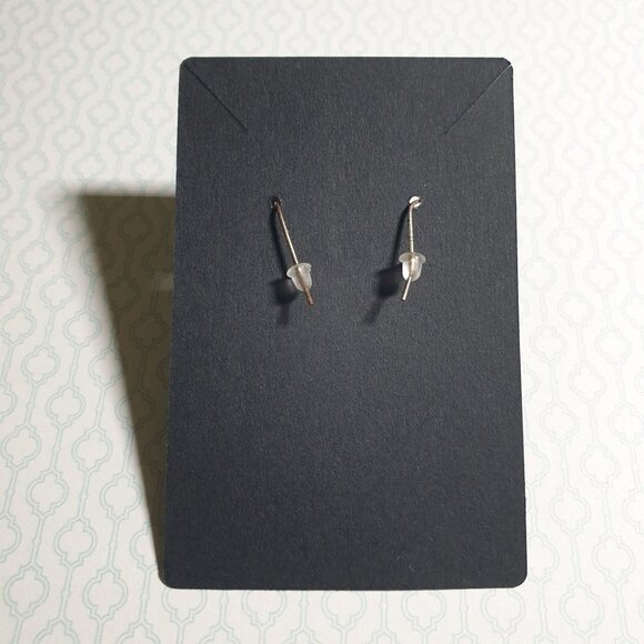 Vintage Iridescent Gold Tone Drop Earrings Faceted Glass Women Design Costume - Picture 4 of 4